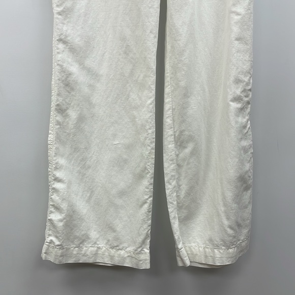 Banana Republic Linen Martin Surplus Mid-Rise Wide Leg Pant Boho Beachy White - Picture 3 of 7